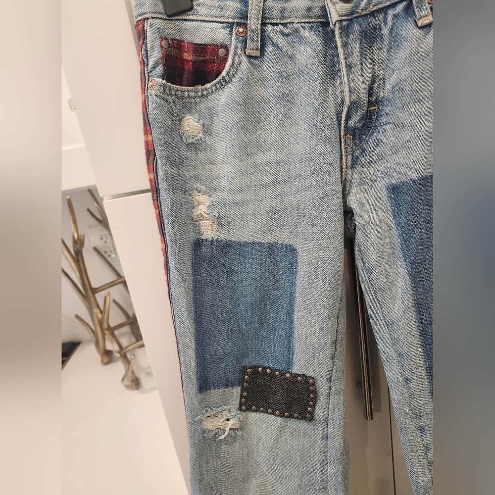 Free People We The Free Patchwork Flare Jeans - Picture 4 of 12